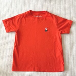 Psycho Bunny Orange Crew Neck Short Sleeve T Shirt Kids Size 5-6